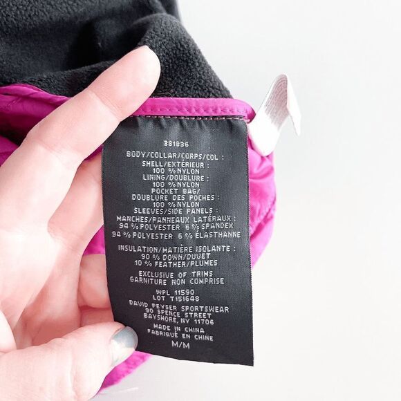 32 Degrees Women's Black & Pink Two Tone Full Zip Light Down Jacket Size M/M - Picture 4 of 8